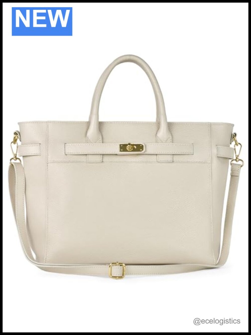 Italian Genuine Calf Leather Handbag Zip Clasp Satchel Crossbody